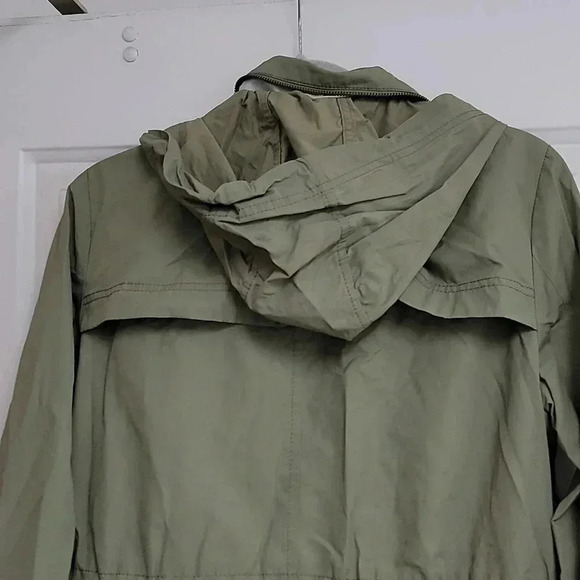 Banana Republic Lightweight Hooded Anorak Field Jacket Olive Nylon Size Med - Picture 7 of 11